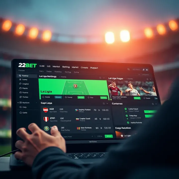 22bet platform interface displaying La Liga betting markets for Nigerian users