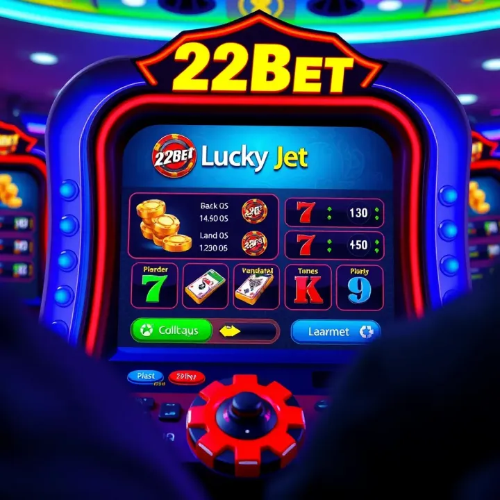 Screenshot of 22Bet Lucky Jet game interface showing betting options and game controls