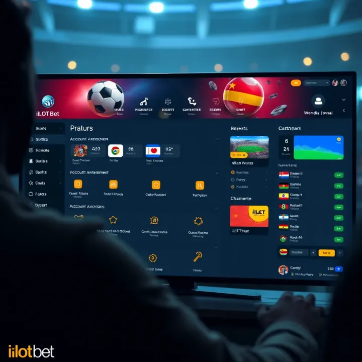 Dashboard of iLOT Bet showing betting options and account management tools
