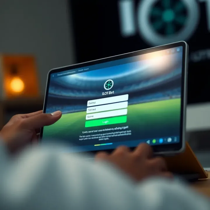 User interface displaying the iLOT Bet login screen on a digital device