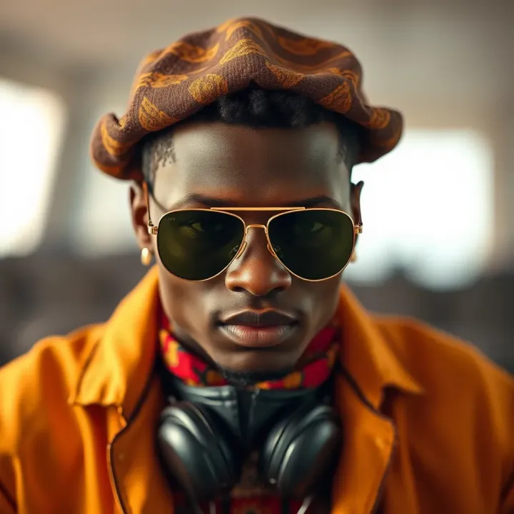 Aviator Glasses Complementing Nigerian Fashion Culture Aviation-inspired sunglasses showcased alongside Nigerian fashion accessories