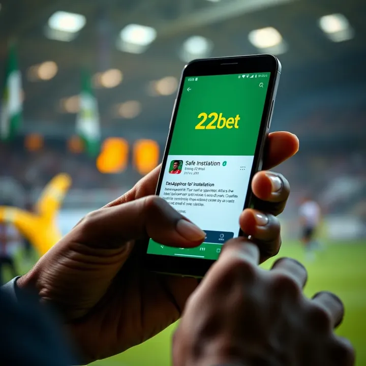 Smartphone showing secure installation process of betting application