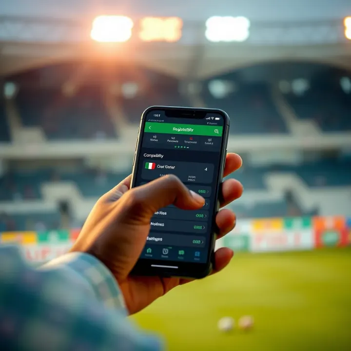 User interacting with a mobile device showing compatibility options for 22Bet lite platform