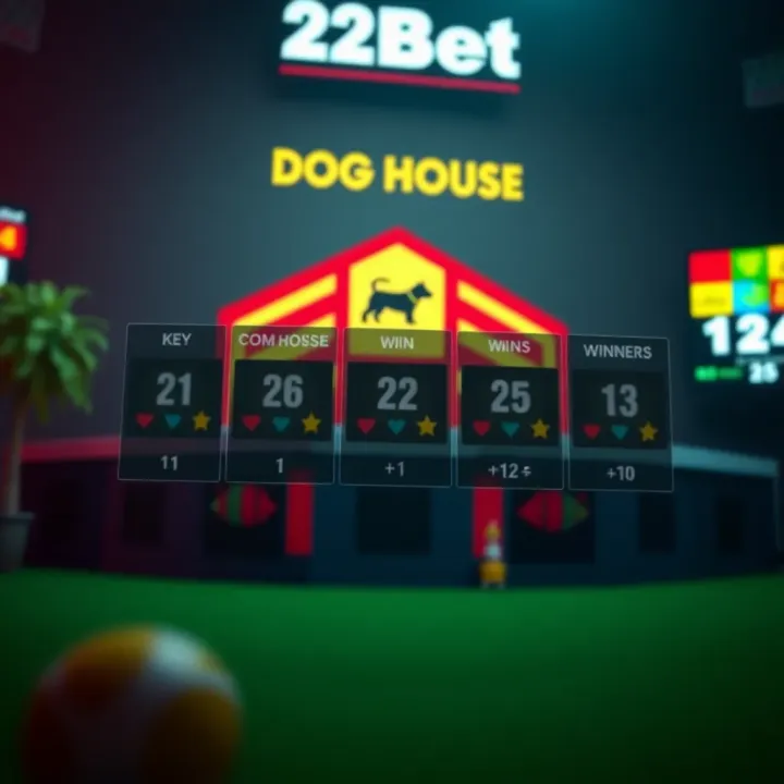 Diagram showing key winning combinations in the Dog House game on 22bet