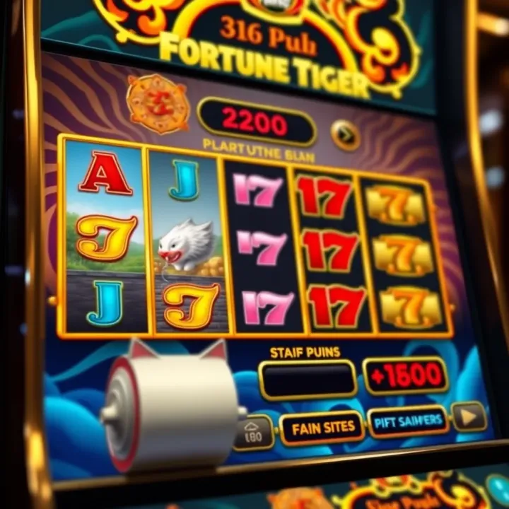 Fortune Tiger game interface on 22Bet showing reels and payout options