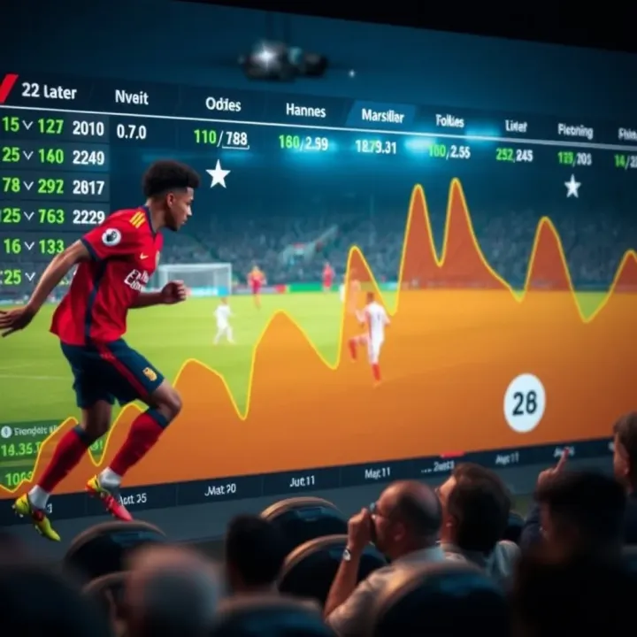 Graphical representation of betting odds and football score trends