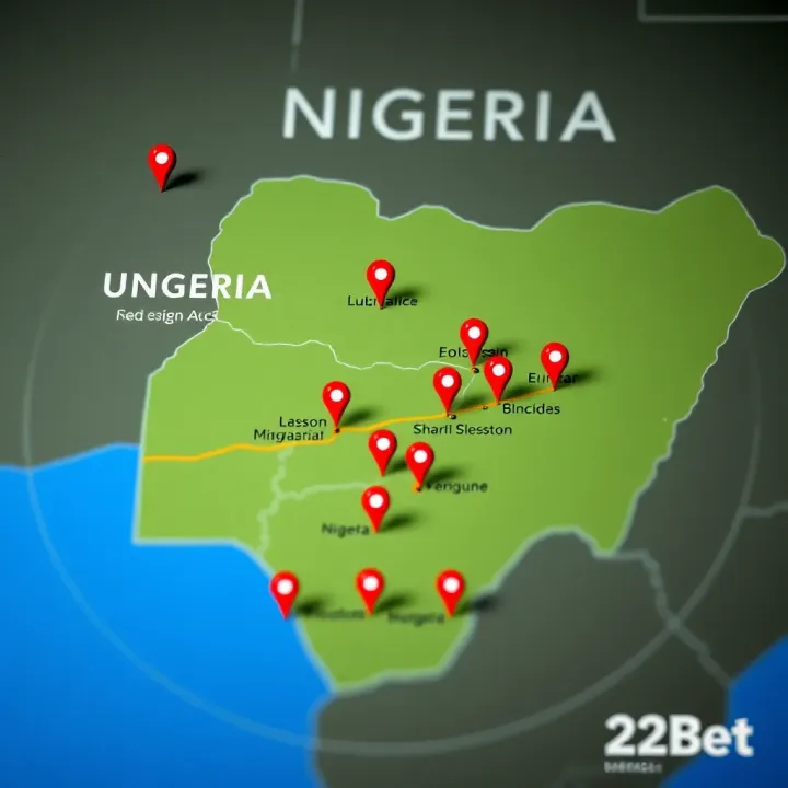 Map of Nigeria highlighting football regions with betting insights and strategy markers