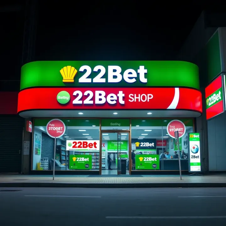 Front view of a modern betting shop in Nigeria with bright signage