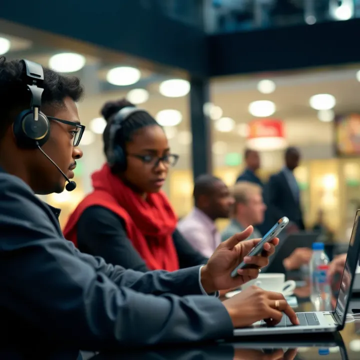 Customer support representative assisting a user with online banking deposit challenges on a digital device