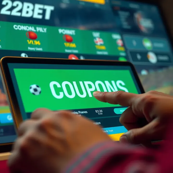 Illustration of a digital coupon code being applied on a betting platform interface
